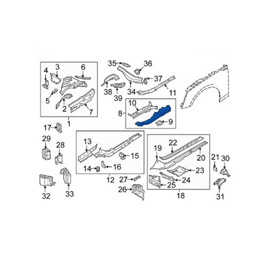 Audi Filler Plate - Passenger Side 8W0805304B